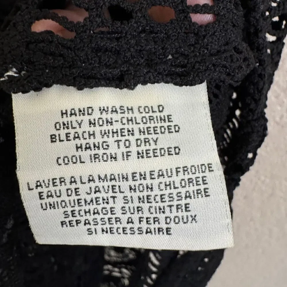Denim & Supply Ralph Lauren Black Lace Button Down Shirt size Large - Picture 6 of 10